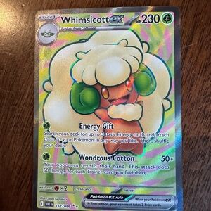 Pokemon Whimsicott ex Holo — Green & Cream Artwork